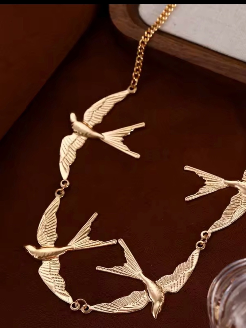 Gold Bird Link Necklace - Picture 6 of 7
